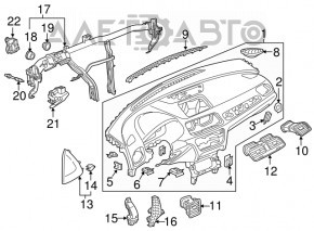 Capacul panoului frontal lateral stânga Audi Q3 8U 15-18 negru