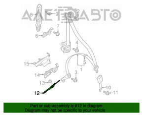 Dispozitiv de tensionare a centurii de siguranță, față stânga, Audi Q3 8U 15-18