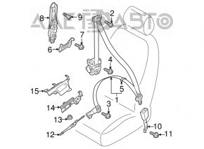 Dispozitiv de tensionare a centurii de siguranță, față stânga, Audi Q3 8U 15-18