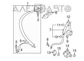 Centura de siguranță spate dreapta pentru Audi Q3 8U 15-18, culoare neagră.