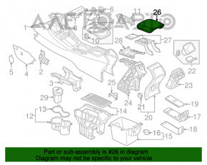 Consola centrală cu cotieră și suport pentru pahar pentru Audi Q3 8U 15-18 din piele, neagră cu cotieră neagră.