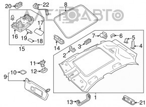 Acoperirea tavanului Audi Q3 8U 15-18 pentru panoramă, neagră, pentru curățare