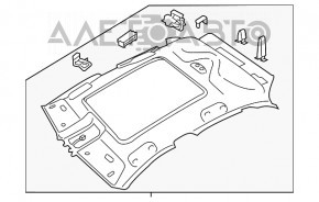 Acoperirea plafonului pentru Audi Q3 8U 15-18 cu panoramă, gri