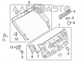 Обшивка двери багажника верхняя Audi Q3 8U 15-18 черная