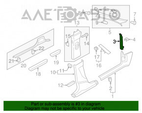 Capacul stâlpului frontal din mijlocul stânga pentru Audi Q3 8U 15-18, negru