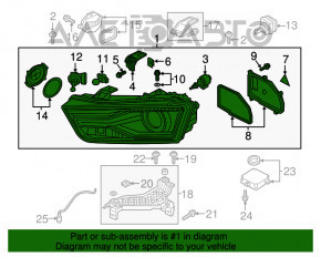 Far dreapta față completă Audi Q3 8U 16-18 xenon