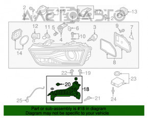 Крепление фары переднее левое Audi Q3 8U 15-18 под ксенон