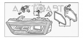 Фара передняя левая в сборе Audi Q3 8U 16-18 LED