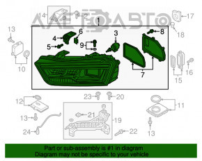 Фара передняя левая в сборе Audi Q3 8U 16-18 LED