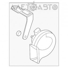 Сигнал low Audi Q3 8U 15-18 с кронштейном OEM