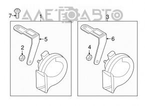 Сигнал low Audi Q3 8U 15-18 с кронштейном OEM