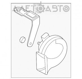 Сигнал high Audi Q3 8U 15-18 с кронштейном