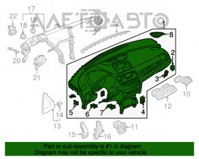 Torpedo cu airbag frontal pentru Audi Q3 8U 15-18, negru