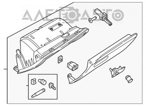 Cutie de mănuși, compartiment Audi Q3 8U 15-18 gri