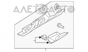 Накладка колени водителя Audi Q3 8U 15-18 черная