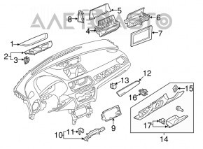 Накладка колени водителя Audi Q3 8U 15-18 черная