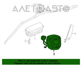 Airbagul de siguranță în volanul șoferului Audi Q3 8U 15-18 negru