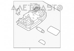 Plafonul de iluminare frontal pentru Audi Q3 8U 15-18 gri sub panoramă.