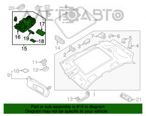 Plafonul de iluminare frontal pentru Audi Q3 8U 15-18 gri sub panoramă