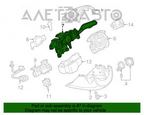 Comutatorul de sub volan pentru asamblarea chitarei Audi Q3 8U 15-18 fără monitorizare a benzii sub Tiptronic.