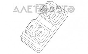 Controlul geamului electric din față, stânga, pentru Audi Q3 8U 15-18, negru.