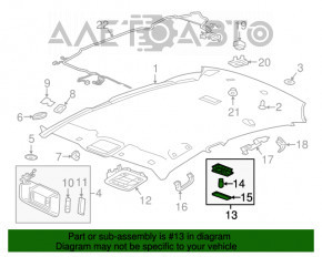 Plafonul de iluminare din spate pentru Chevrolet Malibu 16- fără plafon panoramic, gri