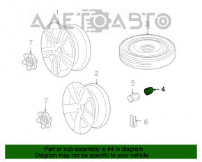 Piuliță roată d21 M14x1.5 GMC Terrain 10-17 tip 1