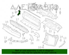 Suportul amplificatorului pentru bara de protecție față dreapta Porsche Macan 15-22