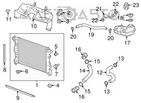 Кронштейн радиатора верхний левый Buick Encore 13-19 OEM