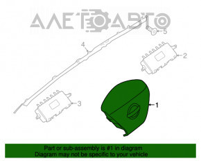 Подушка безопасности airbag в руль водительская Nissan Murano z52 15- черн