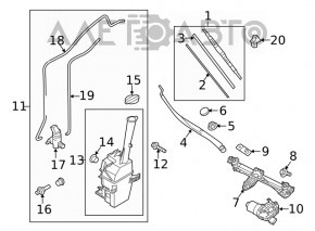 Motorul stropitorului de parbriz Kia Sorento 16-20