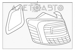 Lampa exterioară aripă stângă VW Jetta 15-18 SUA cu LED-uri, hibrid, nou, neoriginal.