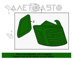 Lampa exterioară aripă stângă VW Jetta 15-18 SUA cu LED-uri, hibrid, nou, neoriginal.