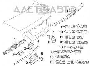 Placă sub numărul ușii portbagajului Mercedes W167 GLE 350 450 20-23