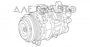 Compresorul de aer condiționat Mercedes W167 GLE 450 22-23 3.0h este defect, pentru piese de schimb.