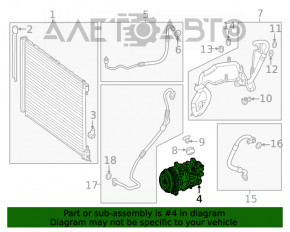 Compresorul de aer condiționat Mercedes W167 GLE 450 22-23 3.0h este defect, pentru piese de schimb.