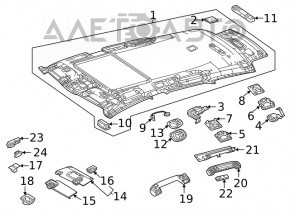 Manerul plafonului din față dreapta Mercedes W167 GLE 350 450 20-23 bej