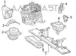 Pernele motorului stâng Mercedes W167 GLE 450 20-23 3.0h