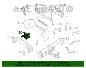 Colțul amplificatorului de bara spate stânga Mercedes W167 GLE 350 450 20-23 pentru carlig de remorcare