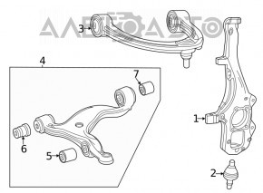 Maneta inferioară frontală stângă Mercedes W167 GLE 350 450 20-23 AWD silentioasă pentru înlocuire