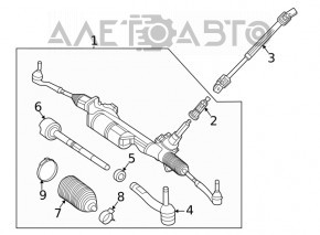 Рулевой наконечник правый Mercedes W167 GLE 350 450 20-23 OEM