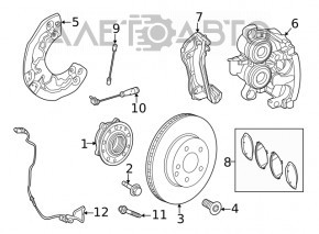 Butucul roții față stânga Mercedes W167 GLE 350 450 20-23 AWD nou original