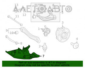 Capacul bratului drept din spate sub arcul elicoidal pentru Mercedes W167 GLE 350 450 20-23