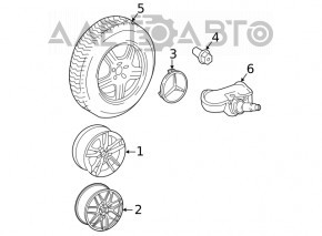 Roată de 21 x 10J Mercedes W167 GLE 350 450 20-23, cu jantă curbă, pentru reparații.