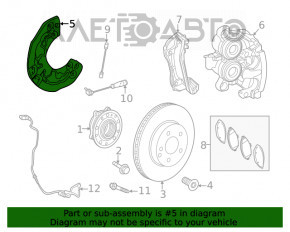 Capacul discului de frână față stânga Mercedes W167 GLE 350 450 20-23 AWD