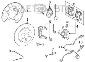 Capacul discului de frână din spate stânga Mercedes W167 GLE 350 450 20-23