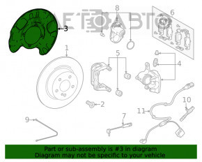 Кожух тормозного диска задний правый Mercedes W167 GLE 350 450 20-23