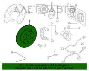 Placă de frână spate dreapta Mercedes W167 GLE 350 450 20-23 345/22mm