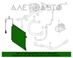 Radiatorul condensatorului de aer condiționat Mercedes W167 GLE 350 450 20-23