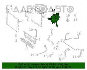Расширительный бачок охлаждения Mercedes W167 GLE 350 450 20-23 с крышкой